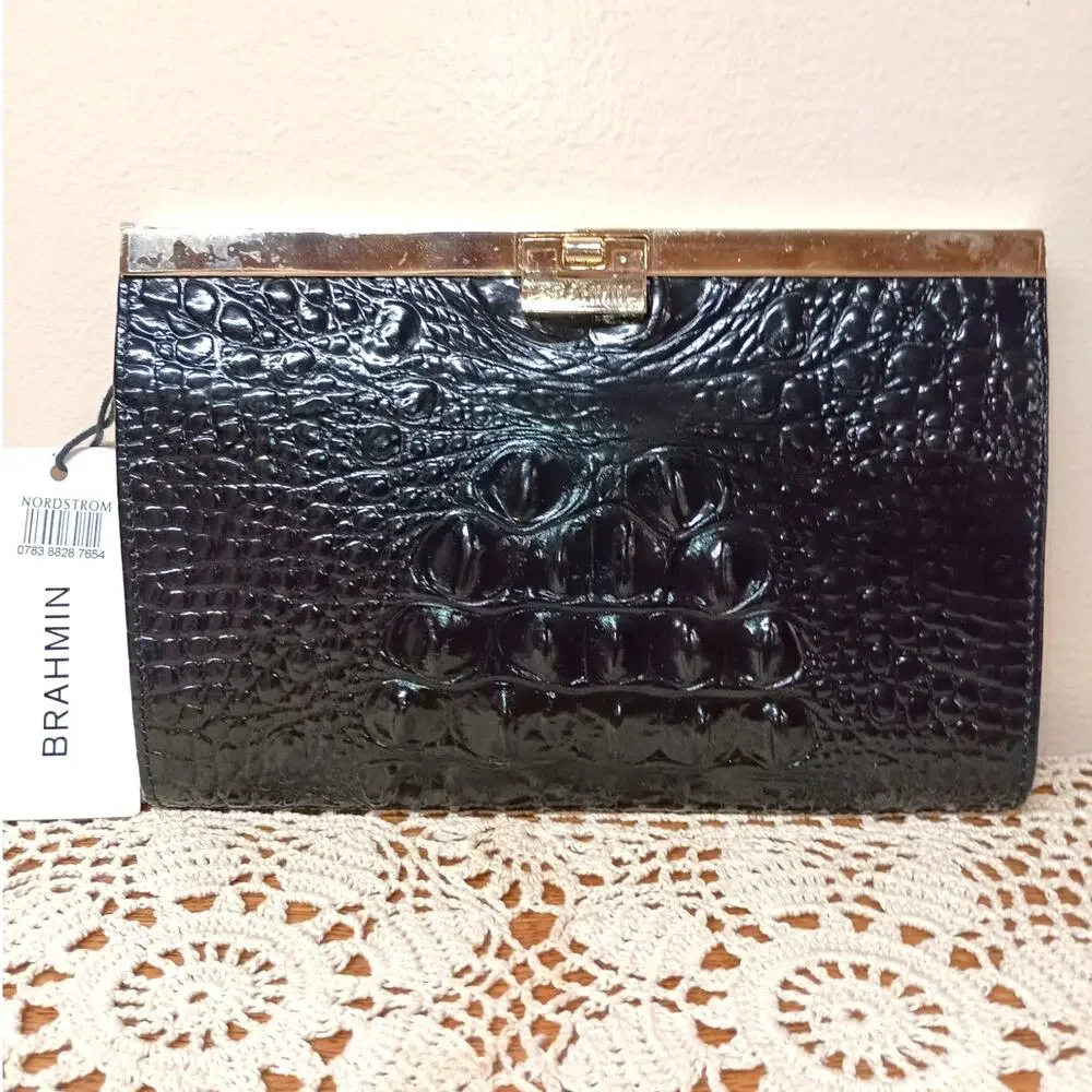 NWT Brahmin Tillie Clutch in Onyx a Nordstrom Anniv.